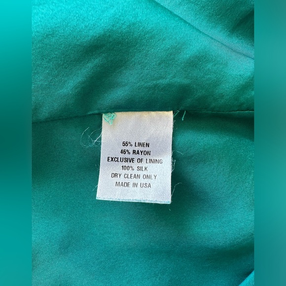 Loeffler Randall Ruffle Neck Linen Blend Dress - Size 8 - Picture 9 of 11